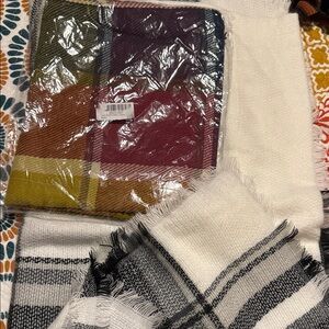 Plaid and Striped Scarves Set